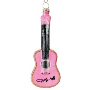 Dolly Parton 80 MM Pink Guitar Holiday Glass Ornament, by Ruz (NWT)